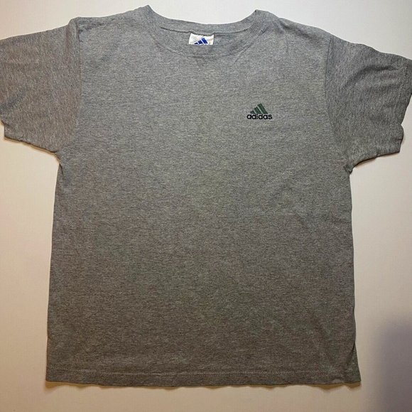 Adidas Shirt Adult Small Gray Logo Short Sleeve Men's - Picture 1 of 6